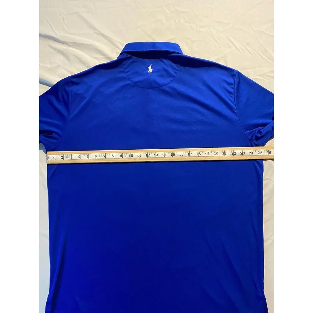 Ralph‎ Lauren Polo Golf Shirt Mens XL Blue 2015 US Open Chambers Bay Performance